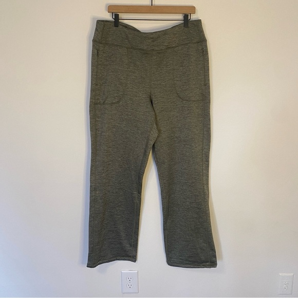 Lands' End Performance Fleece Hi Rise Straight‎ Leg Pants Women's XL Green - Picture 1 of 9
